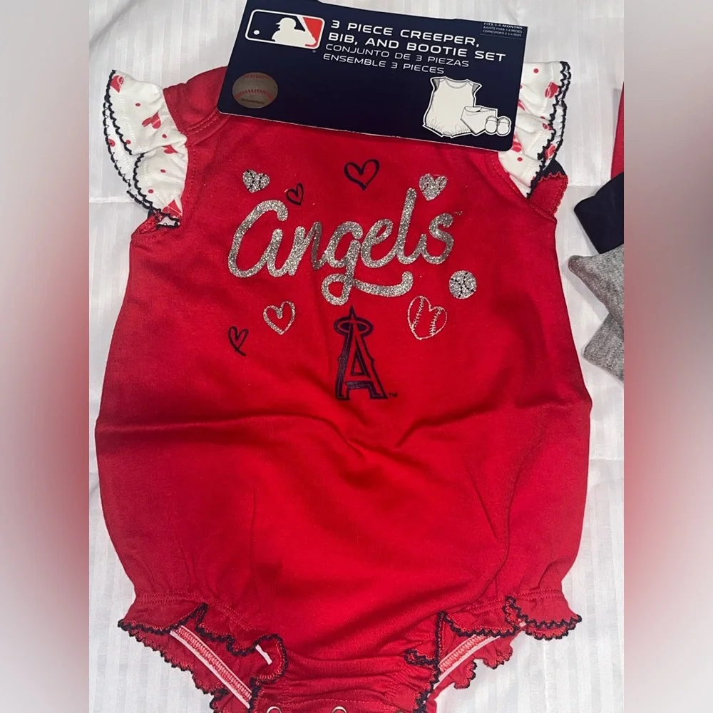 Infant Girls MLB Los Angeles Angels Bundle Bodysuit Sets Size 3/6 6/9 NEW - Picture 4 of 7